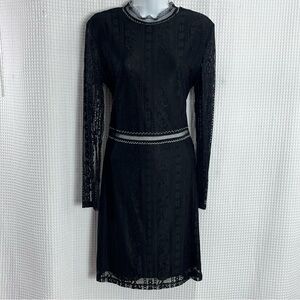 Aphratti Black Lace Long Sleeve Dress size large